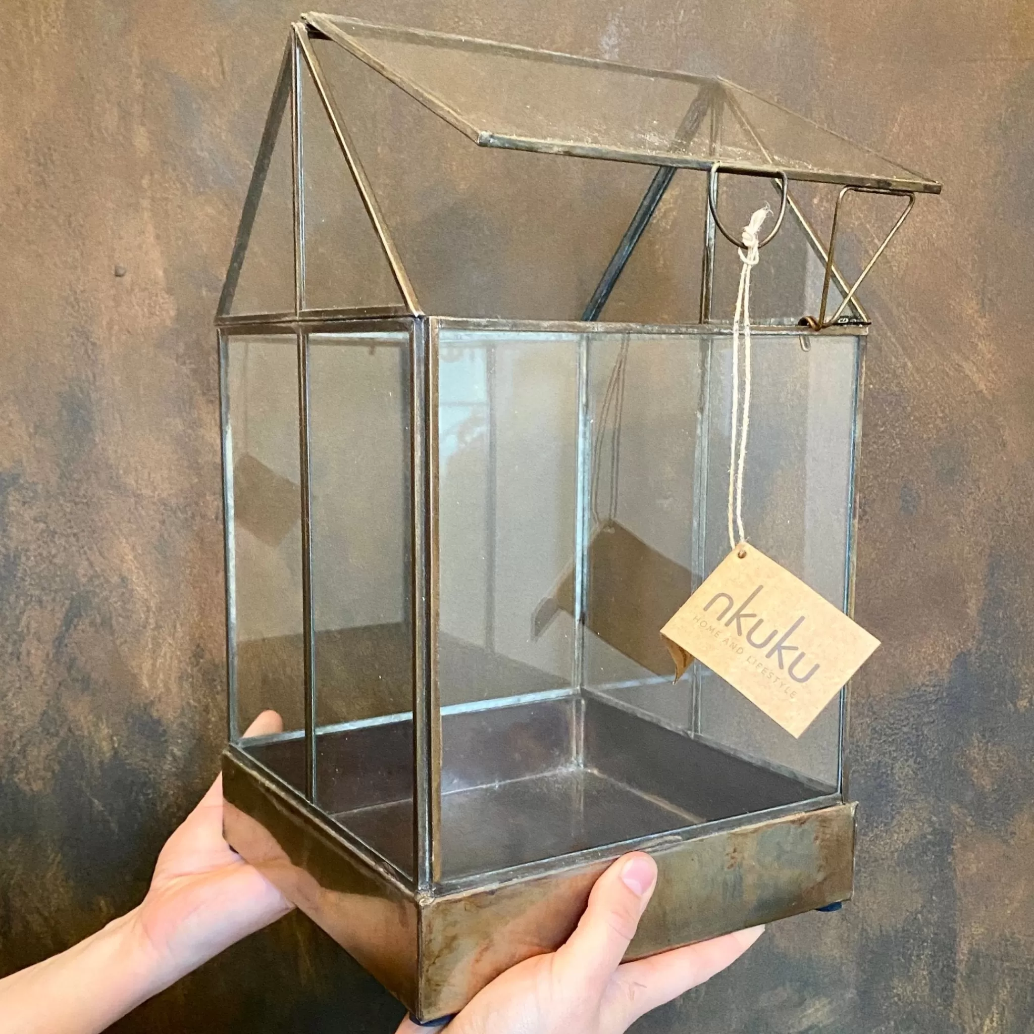 grow urban Aged Brass Terrarium - Tall- Home Decor & Hardware | Build Your Own Terrarium