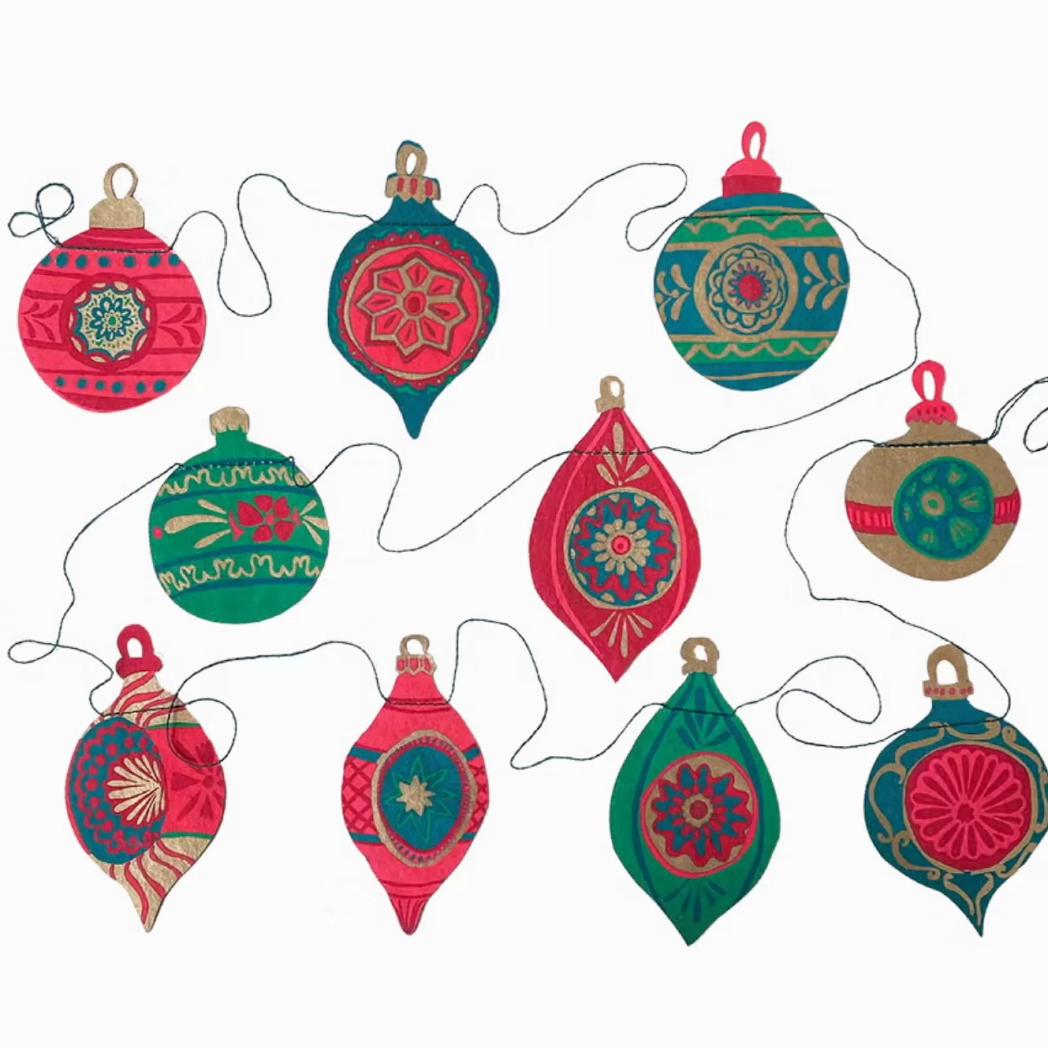 grow urban Christmas Bauble Paper Garland- Stationery | Christmas Decorations