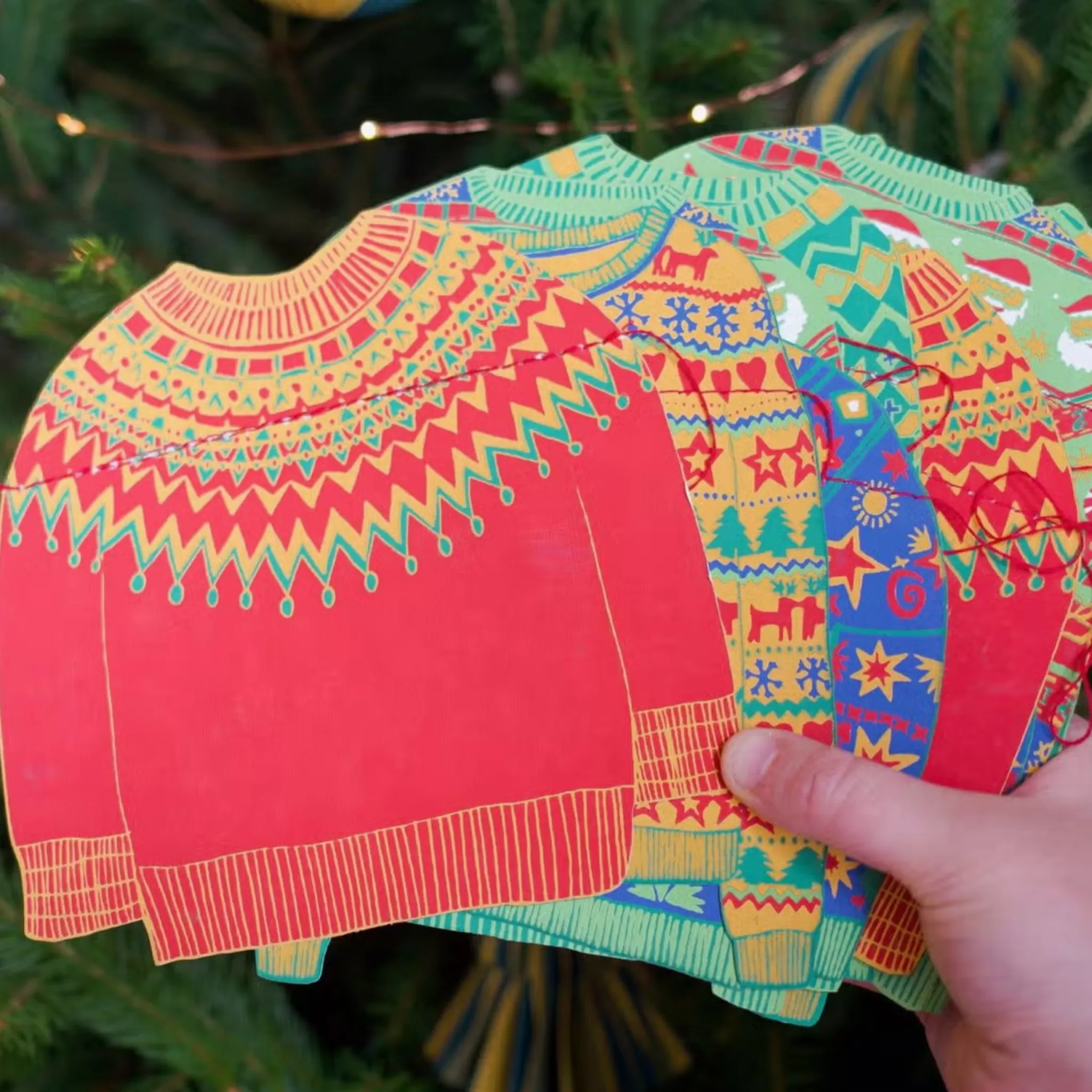 grow urban Christmas Jumper Paper Garland- Stationery | Christmas Decorations