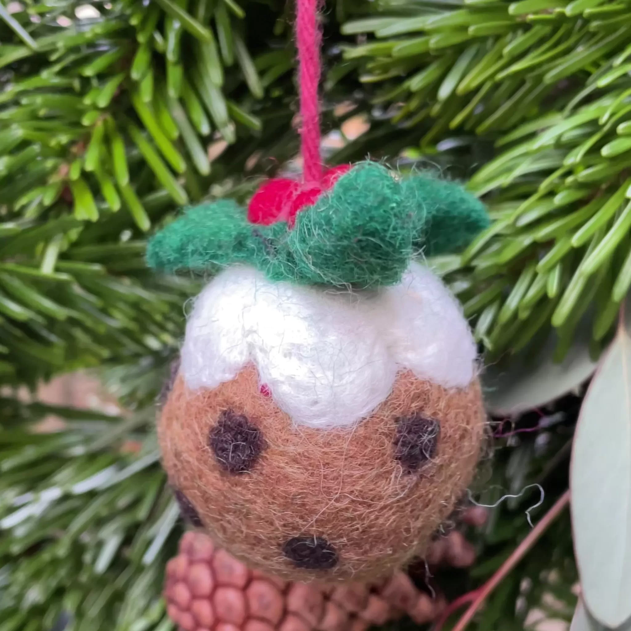grow urban Christmas Pudding | Felt Christmas Decoration- Christmas Decorations | Christmas Decorations