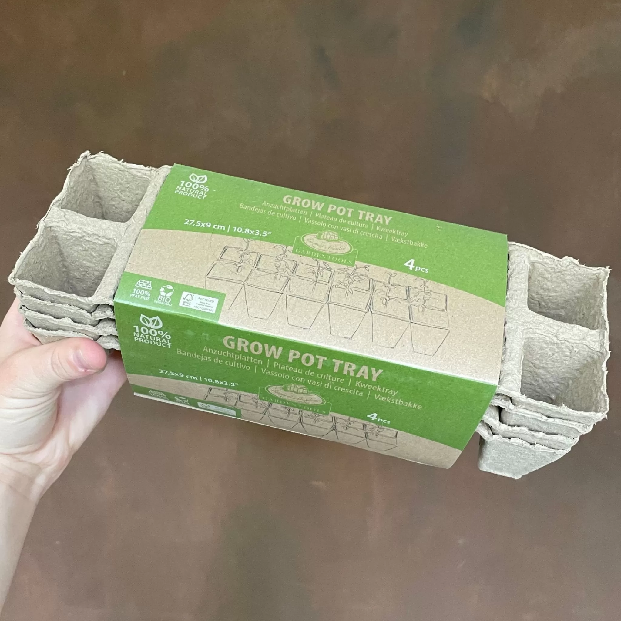grow urban Compostable Seed Tray (4 Pack)- Seeds & Bulbs | Outdoor Plant Care