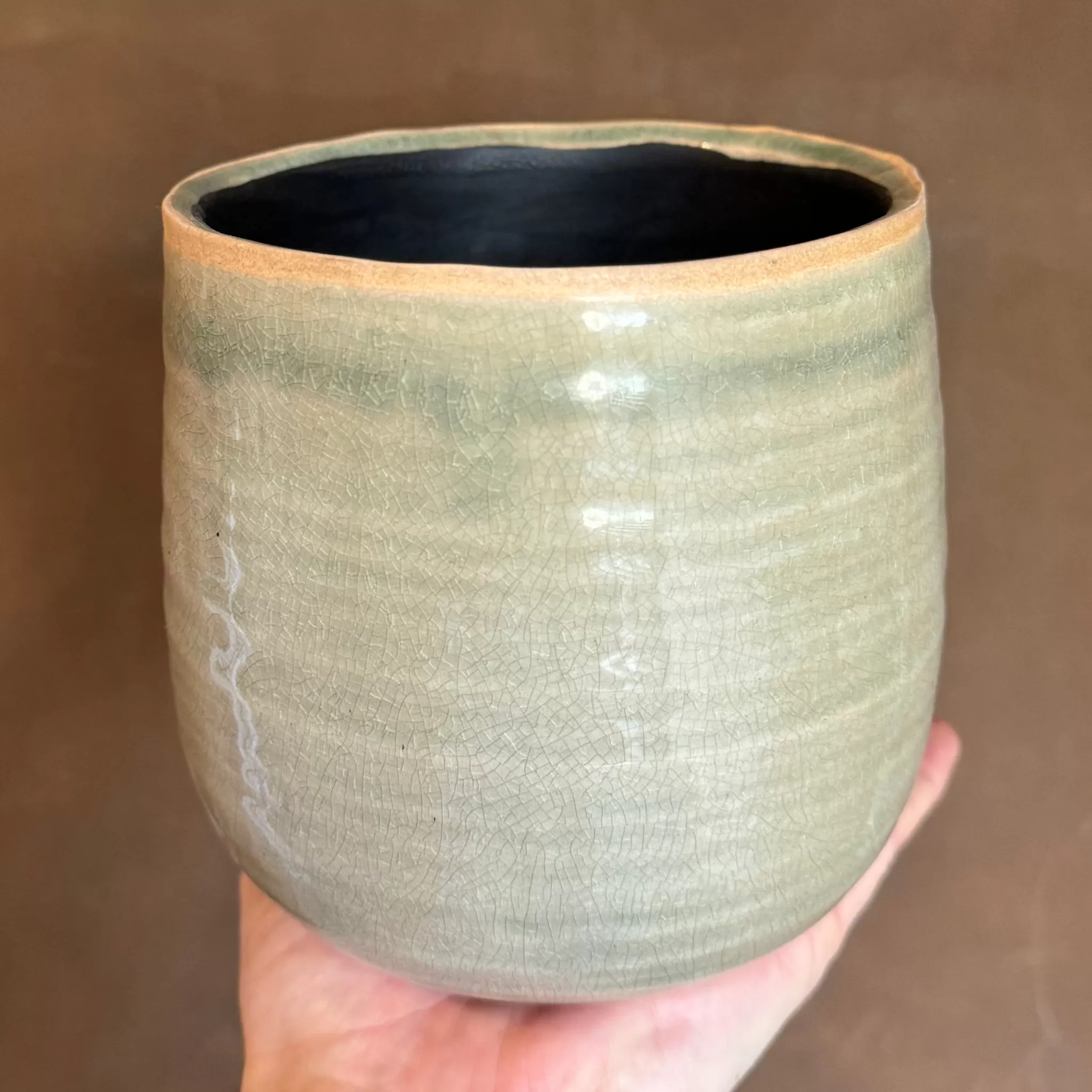 grow urban Crackle Glaze Pot - Mint | 14cm- Indoor Pots