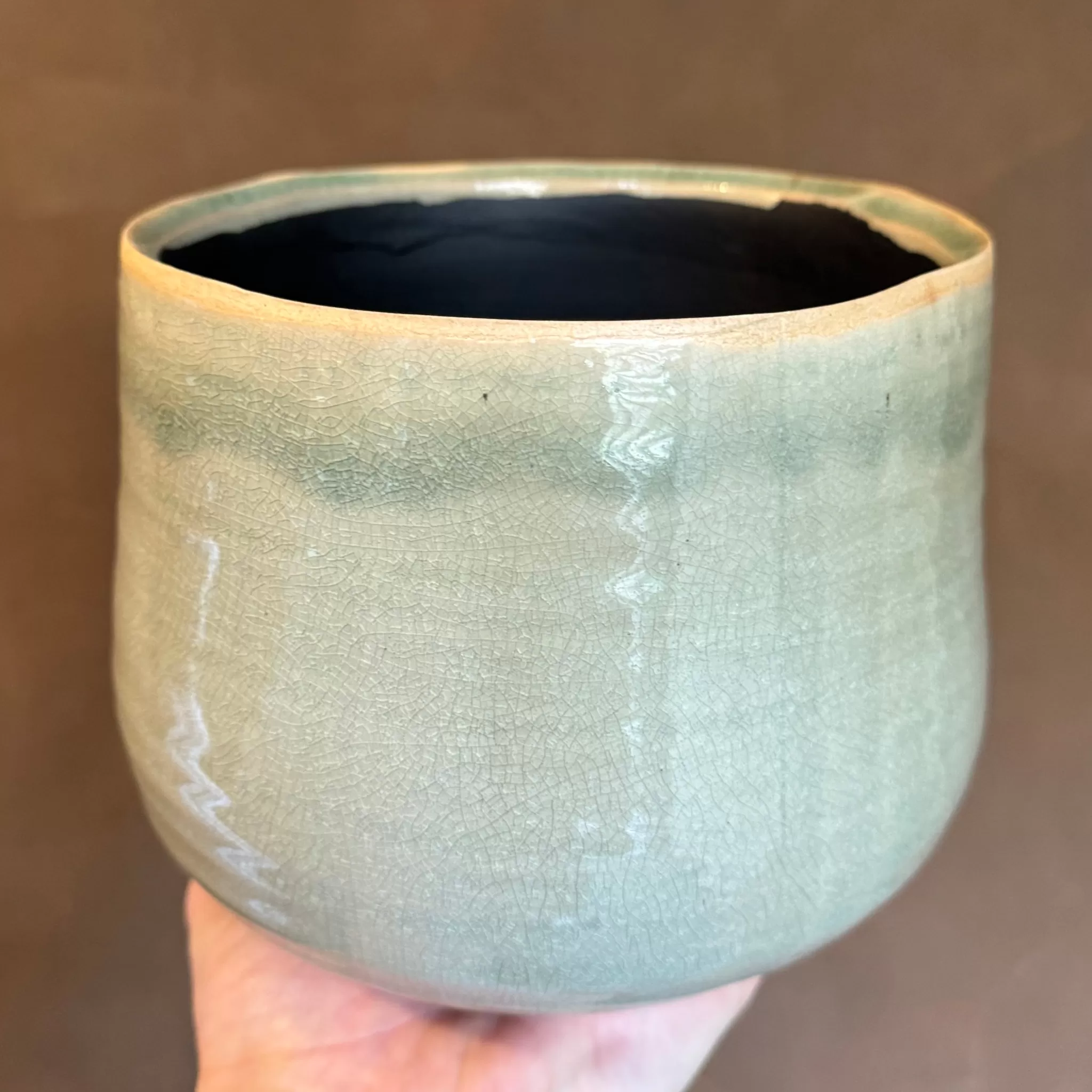 grow urban Crackle Glaze Pot - Mint | 16cm- Indoor Pots