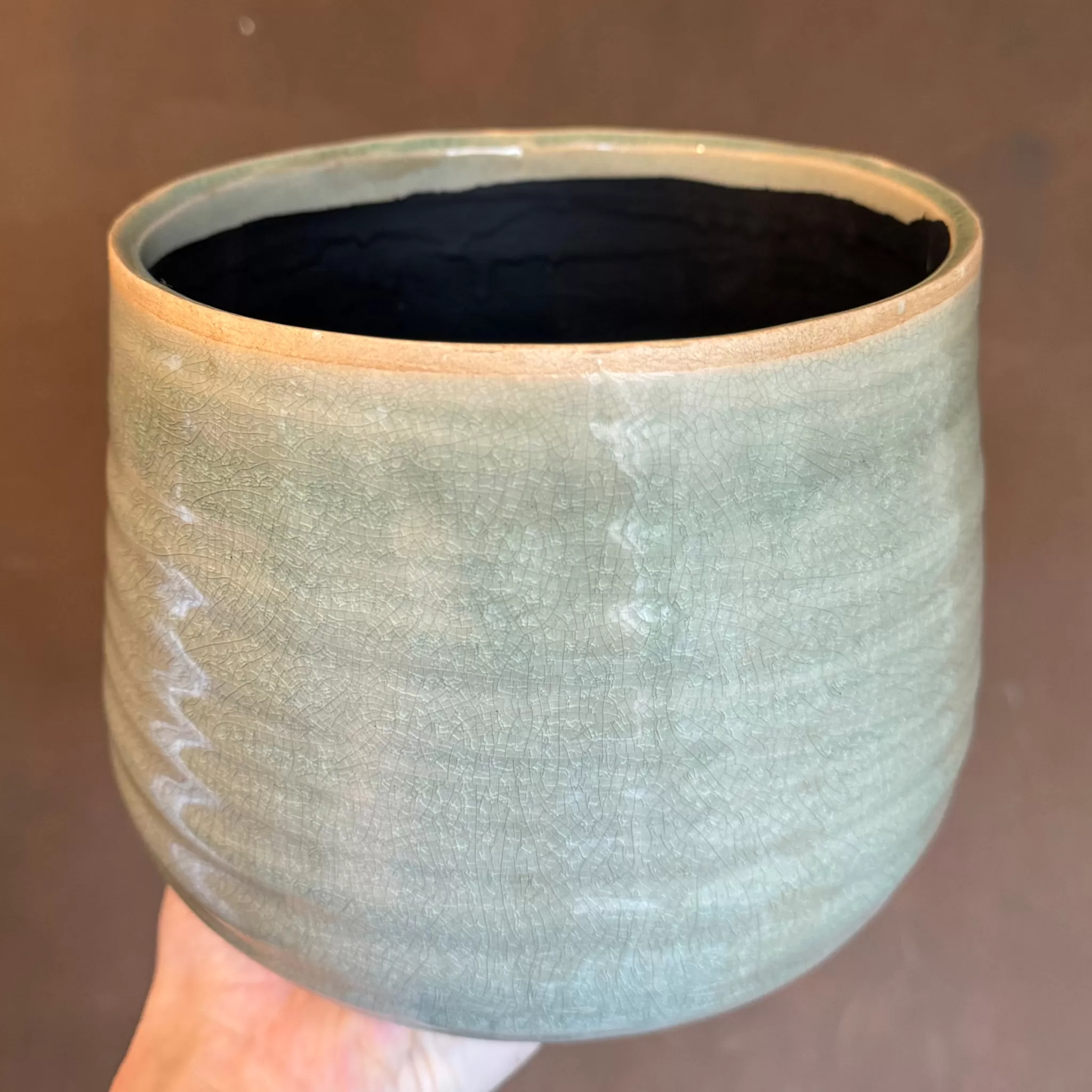grow urban Crackle Glaze Pot - Mint | 18cm- Indoor Pots