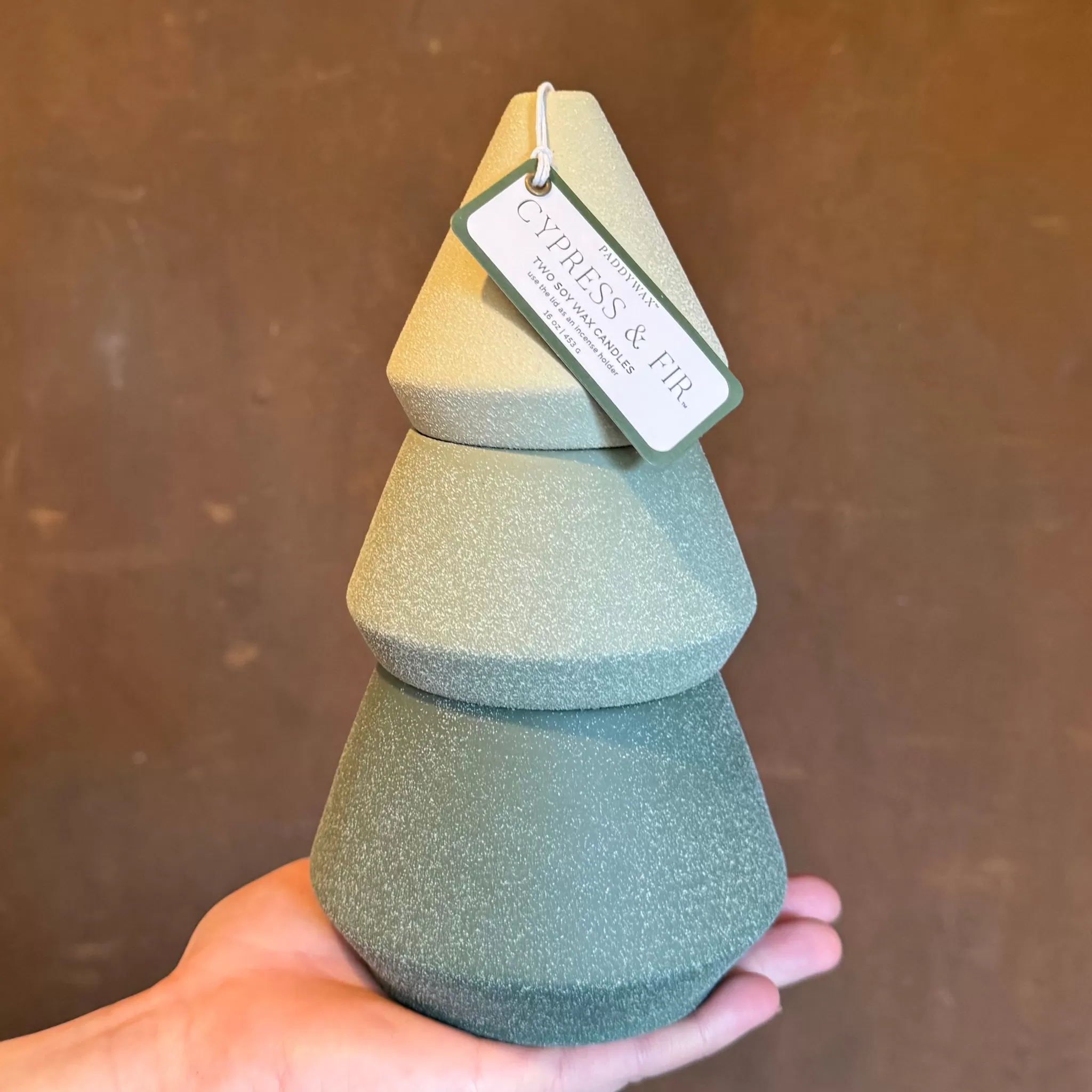 grow urban Cypress & Fir Tree Candle Stack | Large- Home Decor & Hardware | Christmas Decorations