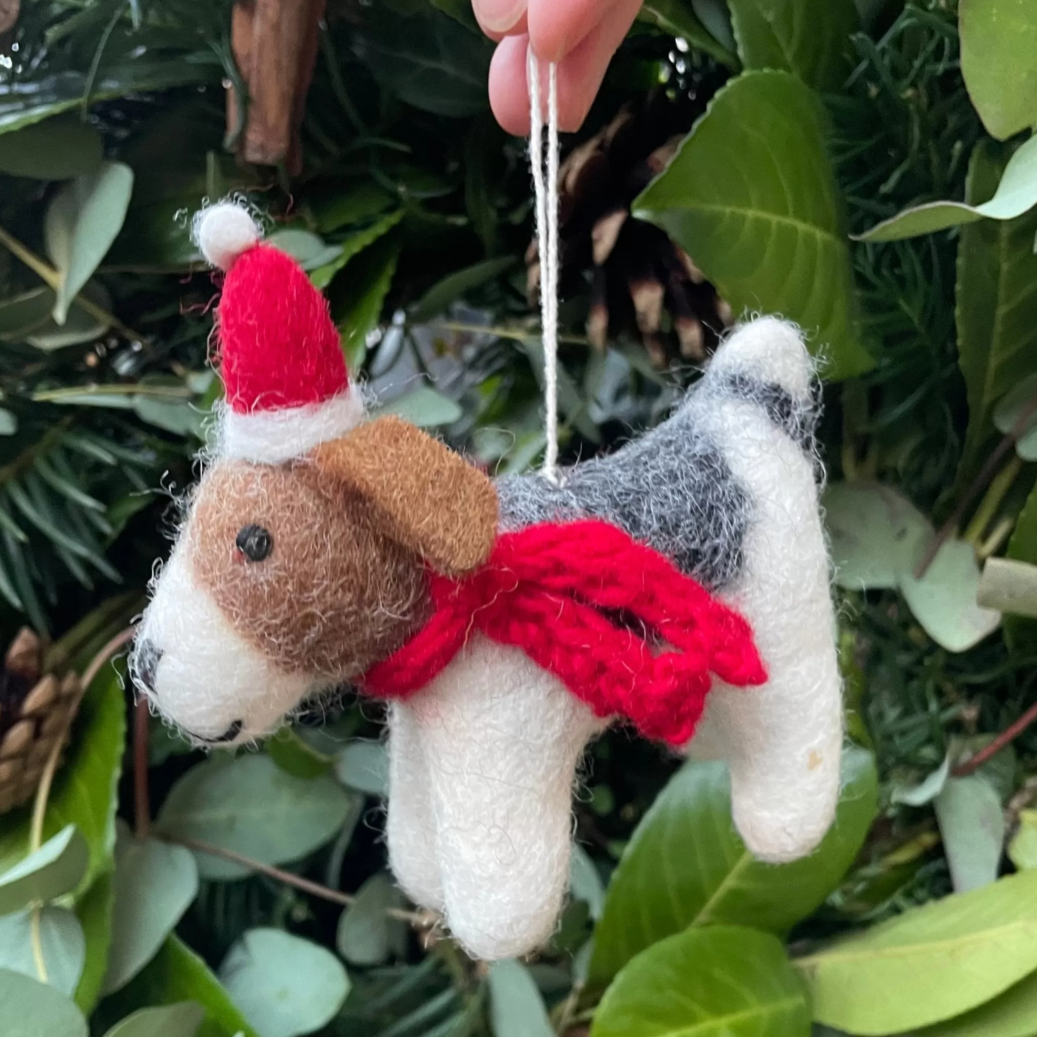 grow urban Fox Terrier | Felt Christmas Decoration- Christmas Decorations | Christmas Decorations