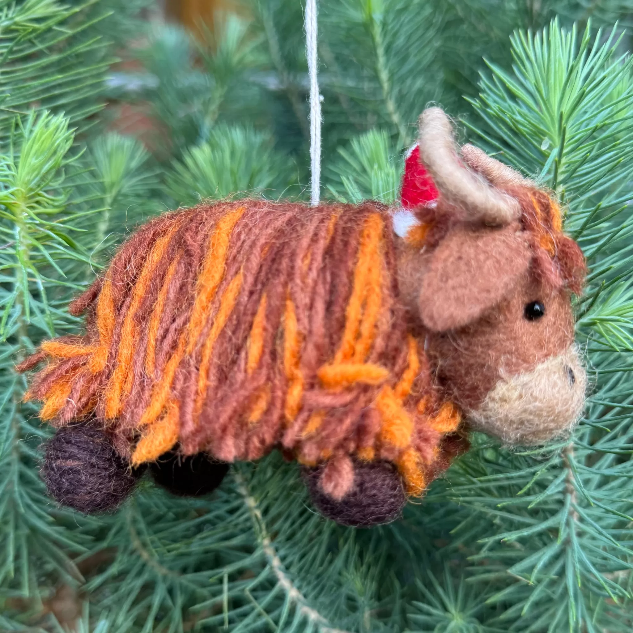 grow urban Highland Cow | Felt Christmas Decoration- Christmas Decorations | Christmas Decorations