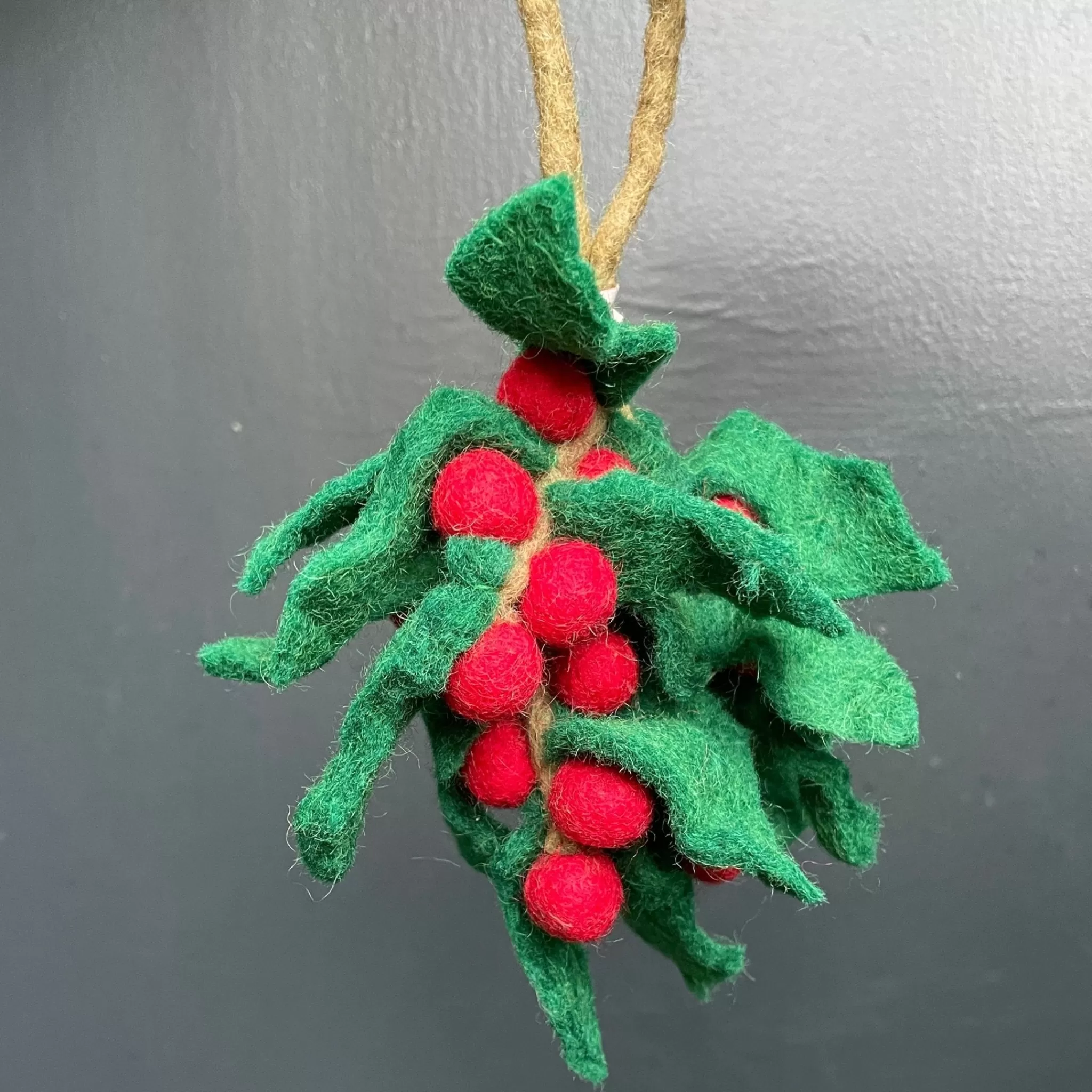 grow urban Holly Sprig | Felt Christmas Decoration- Christmas Decorations | Christmas Decorations