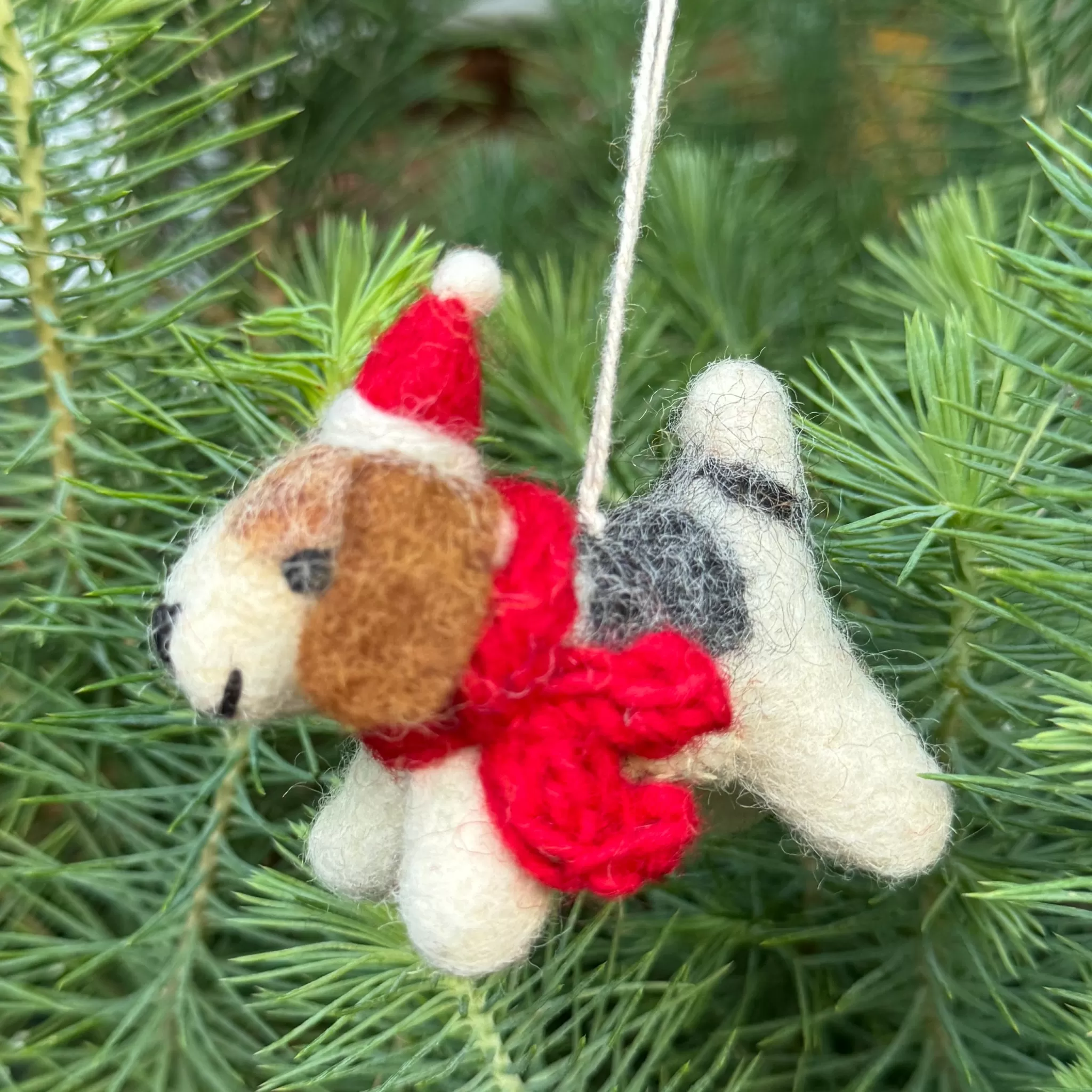 grow urban Mini Fox Terrier | Felt Christmas Decoration- Christmas Decorations | Christmas Decorations