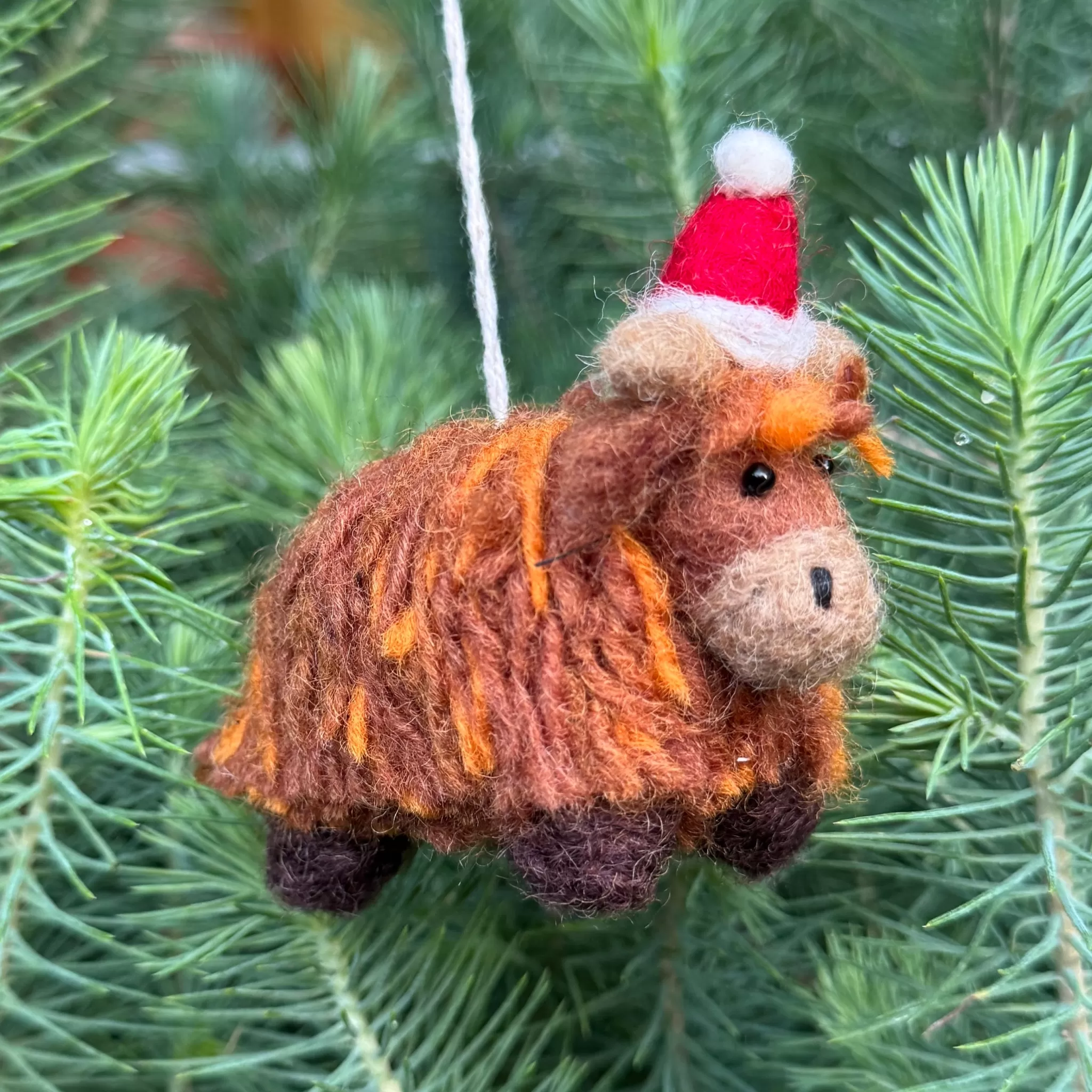 grow urban Mini Highland Cow | Felt Christmas Decoration- Christmas Decorations | Christmas Decorations