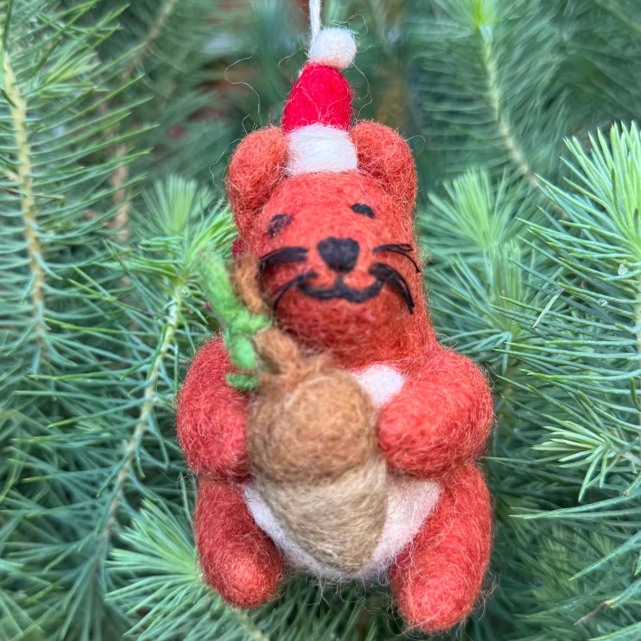 grow urban Red Squirrel | Felt Christmas Decoration- Christmas Decorations | Christmas Decorations
