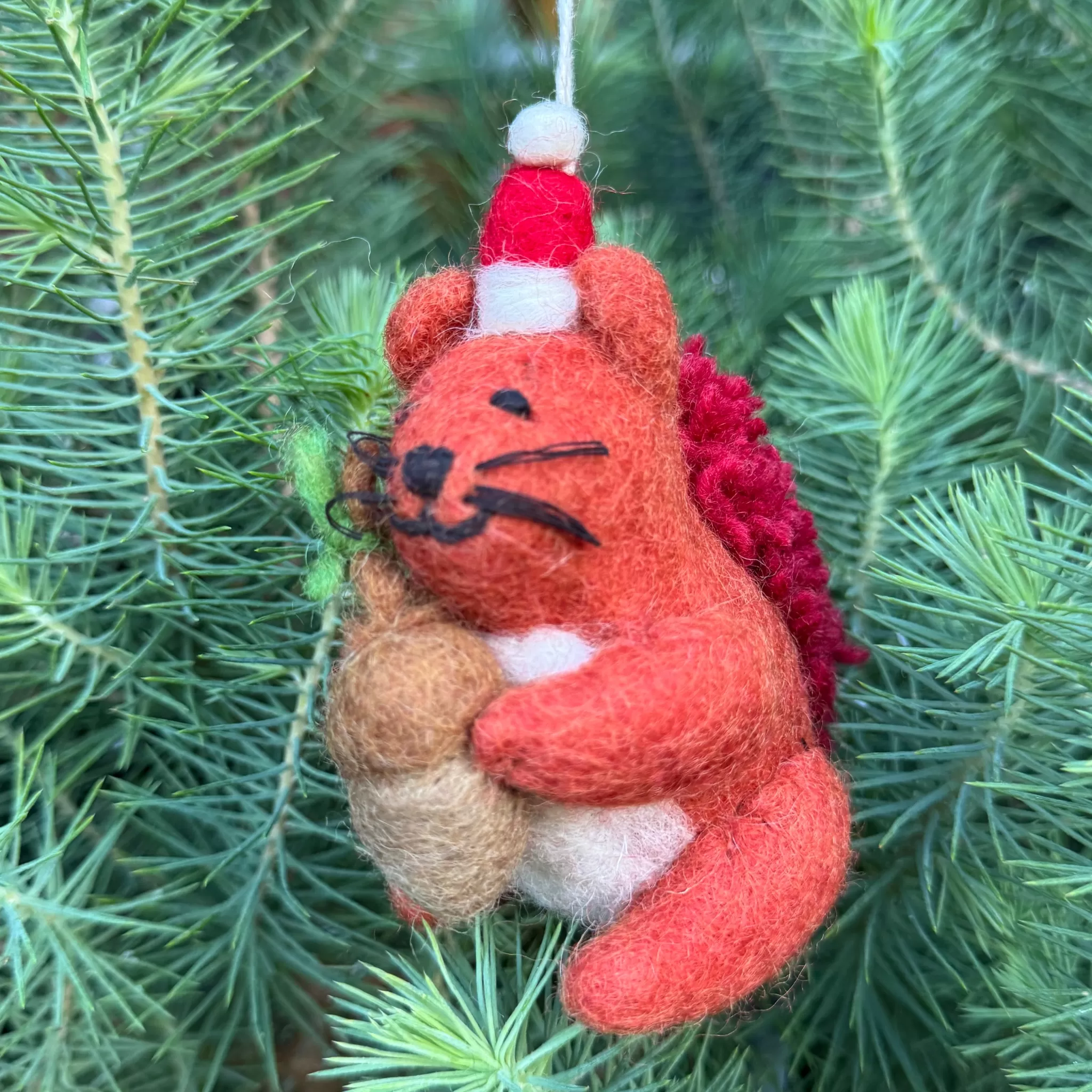 grow urban Red Squirrel | Felt Christmas Decoration- Christmas Decorations | Christmas Decorations
