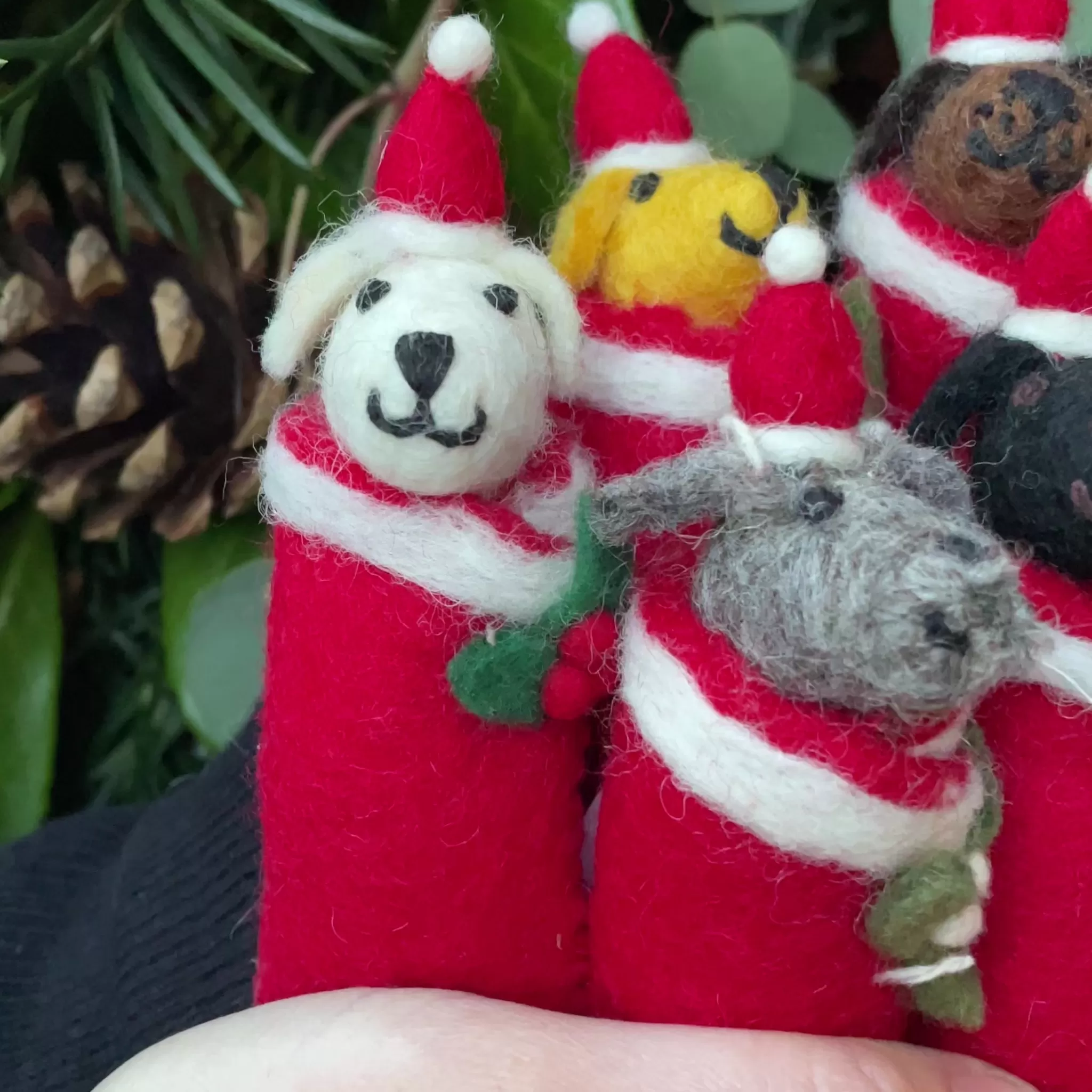 grow urban Swaddling Puppies (Lucky Dip) | Felt Christmas Decoration- Christmas Decorations | Christmas Decorations